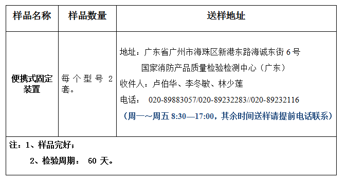 便攜式固定裝置產(chǎn)品認(rèn)證型式試驗業(yè)務(wù)辦理指南（廣東所）