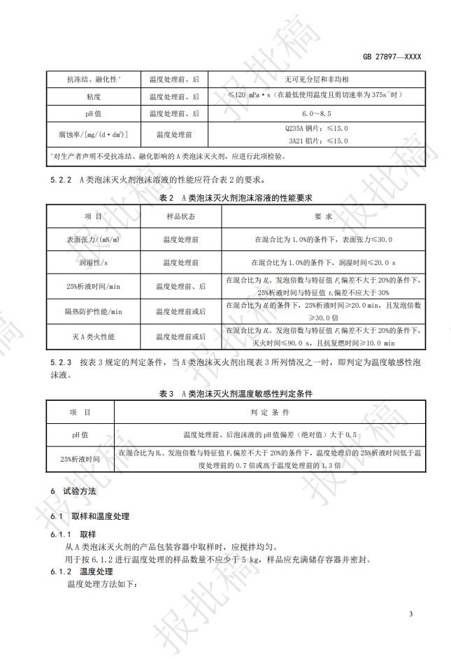 《A類(lèi)泡沫滅火劑》報(bào)批稿