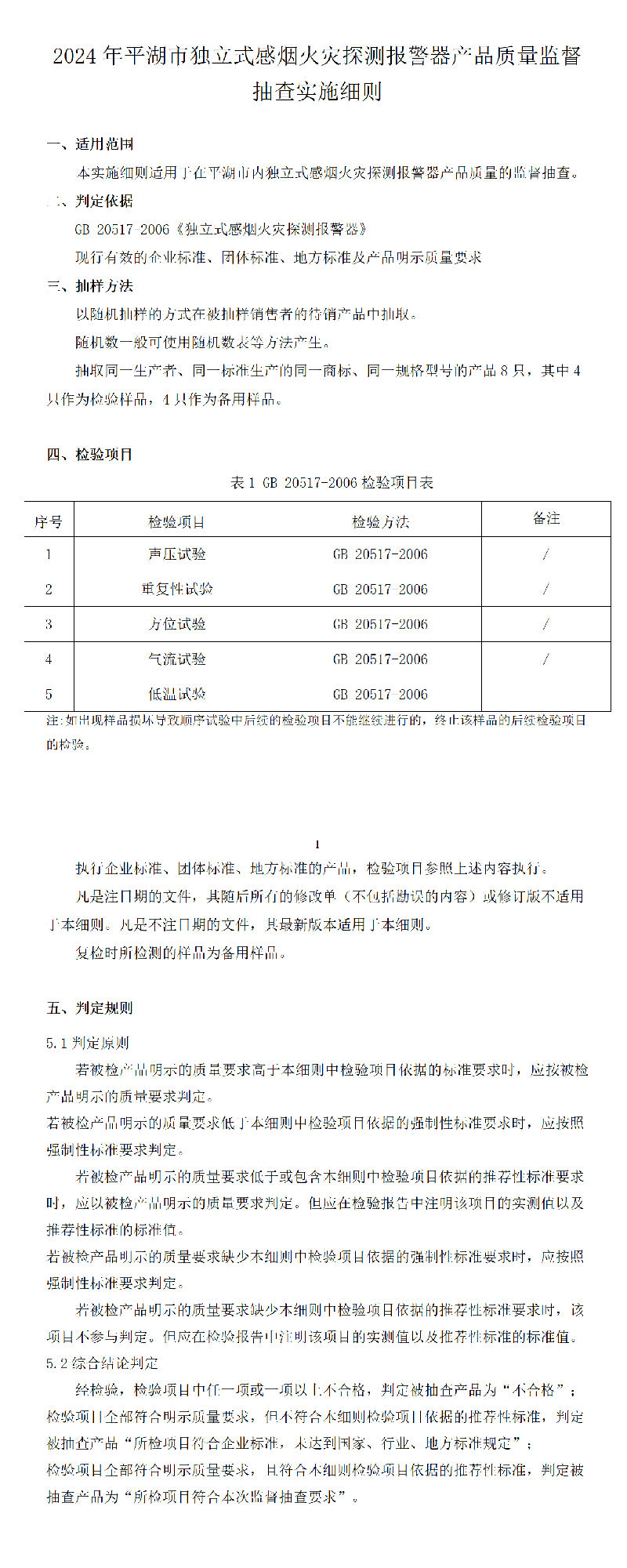 2024年平湖市獨(dú)立式感煙火災(zāi)探測(cè)報(bào)警器產(chǎn)品質(zhì)量監(jiān)督抽查實(shí)施細(xì)則